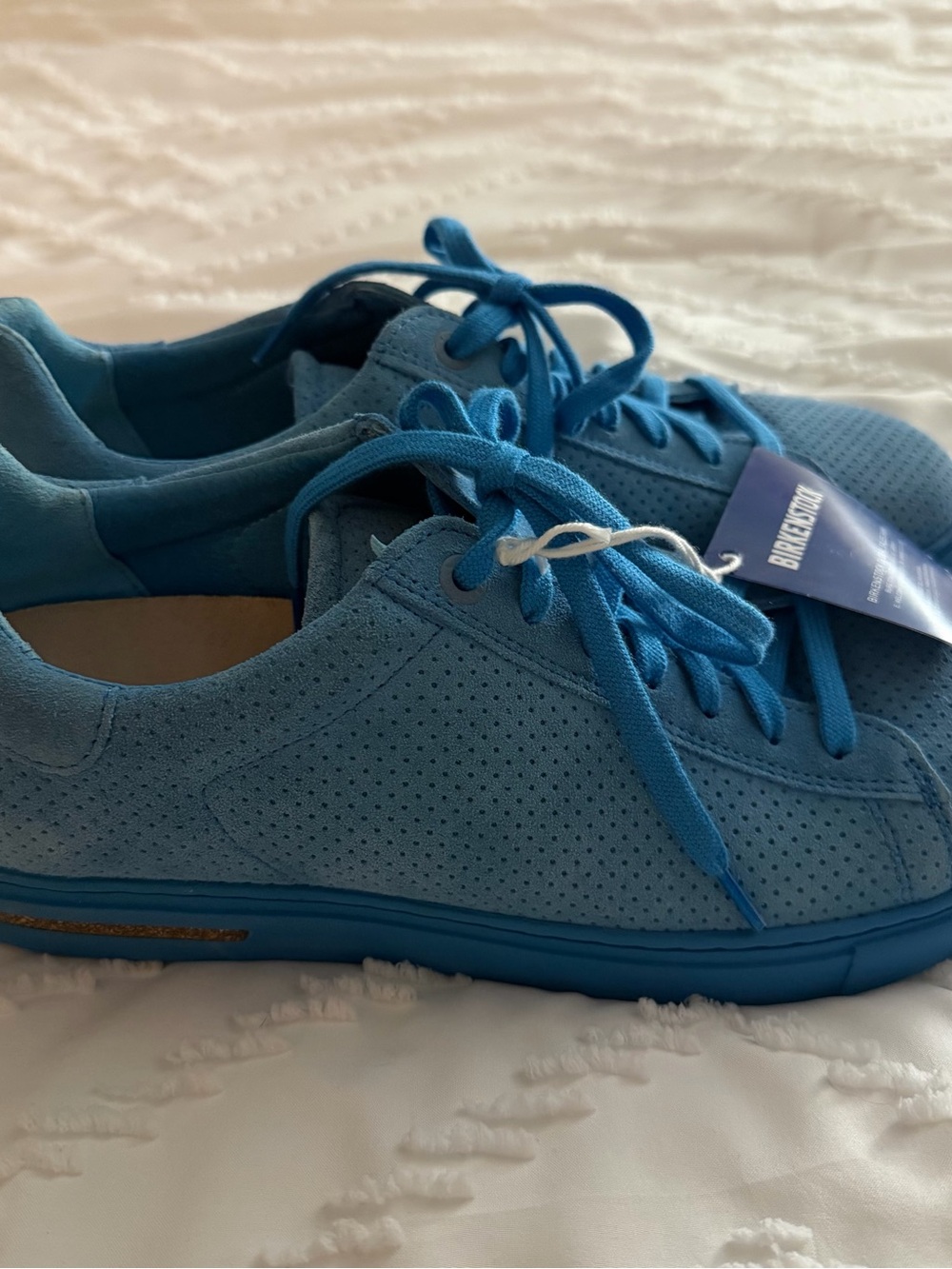Birkenstock Women’s Light Blue Perforated Suede Sneakers size 9 - Picture 5 of 6